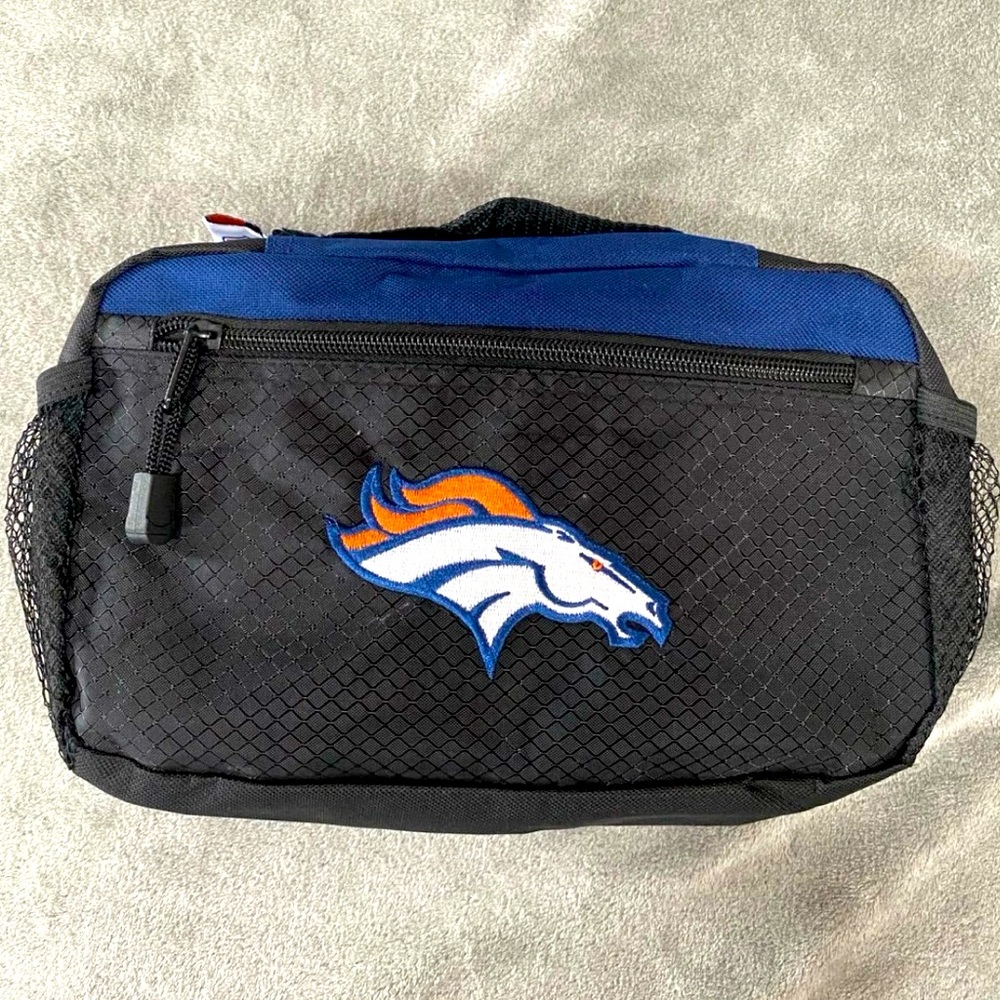 NFL Denver Broncos Football Hanging Toiletry Travel Organizer Carry On Bag